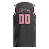 Custom Dark Grey & Light Pink Colors Design Sports Basketball Jersey
