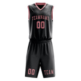 Custom Dark Grey Light Pink Basketball Set
