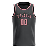 Custom Dark Grey & Light Pink Colors Design Sports Basketball Jersey