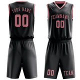 Custom Dark Grey Light Pink Basketball Set