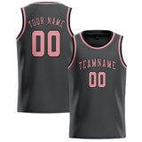 Custom Dark Grey & Light Pink Colors Design Sports Basketball Jersey
