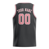 Custom Dark Grey & Light Pink Colors Design Sports Basketball Jersey