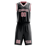 Custom Dark Grey Light Pink Basketball Set