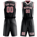 Custom Dark Grey Light Pink Basketball Set