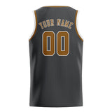 Custom Dark Grey & Khaki Colors Design Sports Basketball Jersey