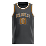 Custom Dark Grey & Khaki Colors Design Sports Basketball Jersey