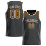 Custom Dark Grey & Khaki Colors Design Sports Basketball Jersey