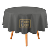 Custom Dark Grey Light Khaki Round Table Cloth