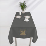 Custom Dark Grey Khaki Square Table Cloth