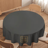 Custom Dark Grey Light Khaki Round Table Cloth