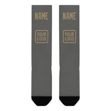 Custom Dark Grey Light Khaki Knee-High Sock