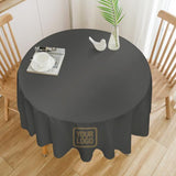Custom Dark Grey Light Khaki Round Table Cloth