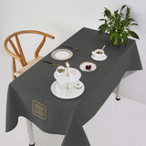 Custom Dark Grey Khaki Square Table Cloth