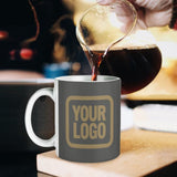 Custom Dark Grey Light Khaki Mug