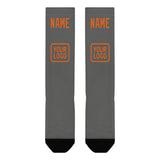 Custom Dark Grey Orange Knee-High Sock
