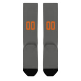 Custom Dark Grey Orange Knee-High Sock