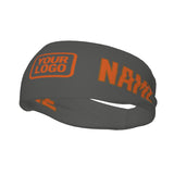 Custom Dark Grey Orange Sports headband