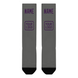 Custom Dark Grey Purple Knee-High Sock