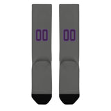 Custom Dark Grey Purple Knee-High Sock