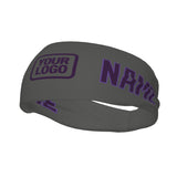 Custom Dark Grey Purple Sports headband
