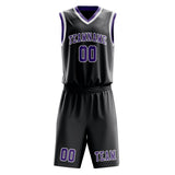 Custom Dark Grey Light Purple Basketball Set