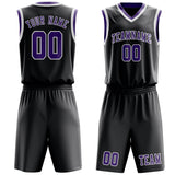 Custom Dark Grey Light Purple Basketball Set
