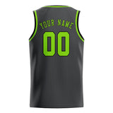 Custom Dark Grey & Emerald Green Colors Design Sports Basketball Jersey