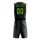 Custom Dark Grey Emerald Green Basketball Set
