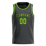 Custom Dark Grey & Emerald Green Colors Design Sports Basketball Jersey