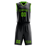 Custom Dark Grey Emerald Green Basketball Set