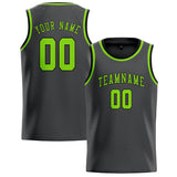 Custom Dark Grey & Emerald Green Colors Design Sports Basketball Jersey