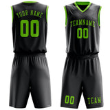 Custom Dark Grey Emerald Green Basketball Set