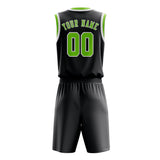 Custom Dark Grey Emerald Green Basketball Set