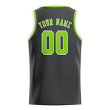 Custom Dark Grey & Emerald Green Colors Design Sports Basketball Jersey