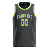 Custom Dark Grey & Emerald Green Colors Design Sports Basketball Jersey