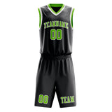 Custom Dark Grey Emerald Green Basketball Set