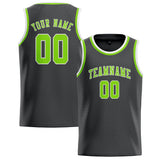 Custom Dark Grey & Emerald Green Colors Design Sports Basketball Jersey