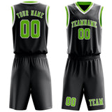 Custom Dark Grey Emerald Green Basketball Set
