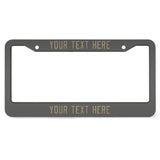 Custom Dark Grey Light Khaki License Plate Frame