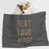 Custom Dark Grey Light Khaki Pet Blanket