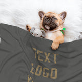Custom Dark Grey Light Khaki Pet Blanket