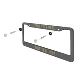 Custom Dark Grey Light Khaki License Plate Frame