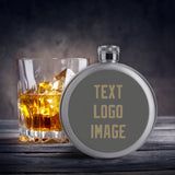 Custom Dark Grey Light Khaki Hip Flask