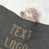 Custom Dark Grey Light Khaki Pet Blanket