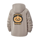 Jack-O'-Lantern Mood Unisex Full-Zip Printed Waterproof Hooded Windbreaker