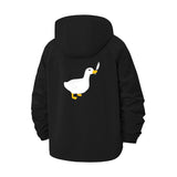 Knife-Wielding Duck Unisex Full-Zip Printed Waterproof Hooded Windbreaker