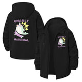 Skateboarding Narwhal Unisex Full-Zip Printed Waterproof Hooded Windbreaker