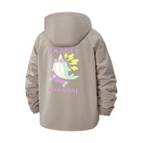 Skateboarding Narwhal Unisex Full-Zip Printed Waterproof Hooded Windbreaker