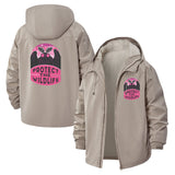 Wildlife Conservation Unisex Full-Zip Printed Waterproof Hooded Windbreaker