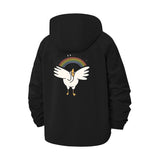 Dancing Swan Rainbow Unisex Full-Zip Printed Waterproof Hooded Windbreaker